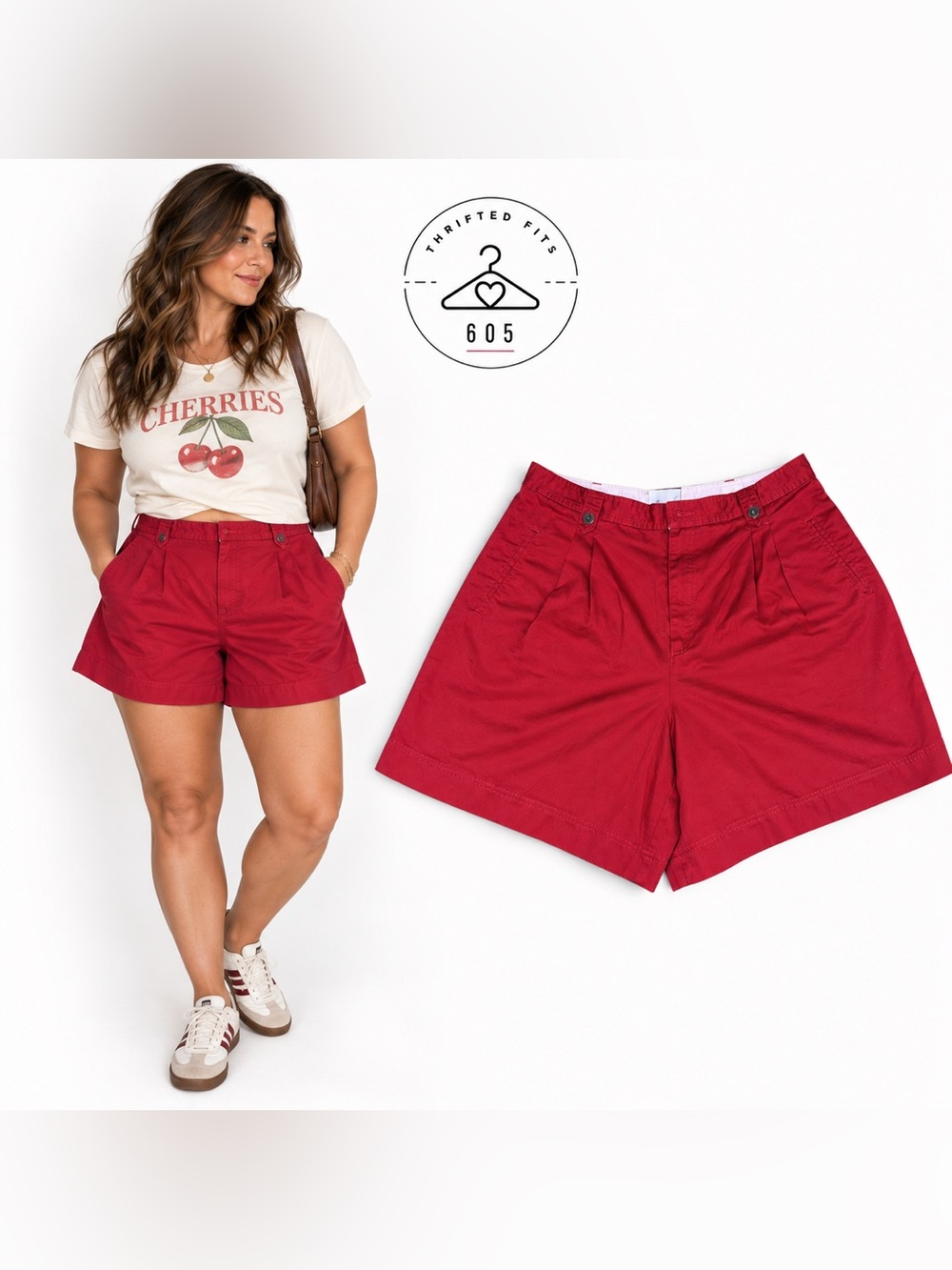 Liz Claiborne Red High-Rise Women's Shorts